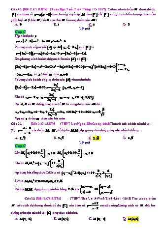 Trắc nghiệm Đại số Lớp 12 tách từ đề thi thử THPT Quốc gia - Chương 1 - Bài 8: Điểm đặc biệt của đồ thị hàm số - Mức độ 3.2 - Năm học 2017-2018 (Có đáp án)