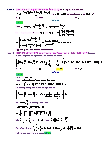 Trắc nghiệm Đại số Lớp 12 tách từ đề thi thử THPT Quốc gia - Chương 2 - Bài 6: Phương trình. Bất phương trình Logarit - Mức độ 4.3 - Năm học 2017-2018 (Có đáp án)