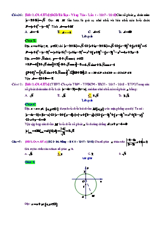 Trắc nghiệm Đại số Lớp 12 tách từ đề thi thử THPT Quốc gia - Chương 4 - Bài 4: Max, min - Mức độ 3.3 - Năm học 2017-2018 (Có đáp án)
