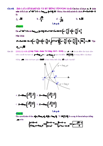 Trắc nghiệm Đại số Lớp 12 tách từ đề thi thử THPT Quốc gia - Chương 2 - Bài 4: Hàm số mũ và hàm số Logarit - Mức độ 4.3 - Năm học 2017-2018 (Có đáp án)