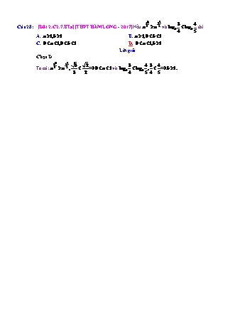 Trắc nghiệm Đại số Lớp 12 tách từ đề thi thử THPT Quốc gia - Chương 2 - Bài 7: Toán tổng hợp về mũ và Logarit - Mức độ 1.2 - Năm học 2017-2018 (Có đáp án)
