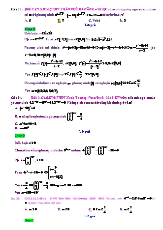 Trắc nghiệm Đại số Lớp 12 tách từ đề thi thử THPT Quốc gia - Chương 2 - Bài 5: Phương trình. Bất phương trình mũ - Mức độ 3.1 - Năm học 2017-2018 (Có đáp án)