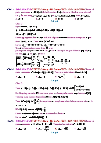 Trắc nghiệm Đại số Lớp 12 tách từ đề thi thử THPT Quốc gia - Chương 4 - Bài 4: Max, min - Mức độ 4.5 - Năm học 2017-2018 (Có đáp án)