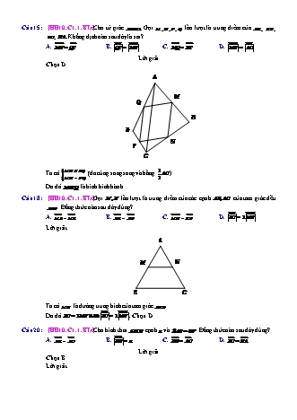 Trắc nghiệm Hình học Lớp 10 tách từ đề thi thử THPT Quốc gia - Chương 1 - Bài 1: Các khái niệm về vectơ - Mức độ 3 - Năm học 2017-2018 (Có đáp án)