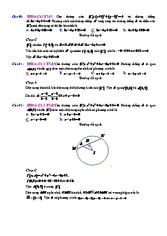 Trắc nghiệm Hình học Lớp 10 tách từ đề thi thử THPT Quốc gia - Chương 3 - Bài 2: Phương trình đường tròn - Mức độ 4 - Năm học 2017-2018 (Có đáp án)