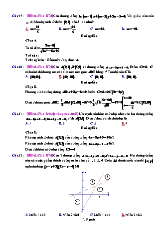 Trắc nghiệm Hình học Lớp 10 tách từ đề thi thử THPT Quốc gia - Chương 3 - Bài 1: Phương trình đường thẳng - Mức độ 4.2 - Năm học 2017-2018 (Có đáp án)