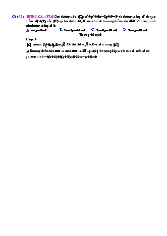 Trắc nghiệm Hình học Lớp 10 tách từ đề thi thử THPT Quốc gia - Chương 3 - Bài 1: Phương trình đường thẳng - Mức độ 3.3 - Năm học 2017-2018 (Có đáp án)