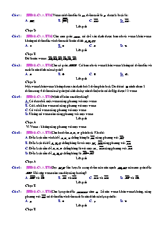 Trắc nghiệm Hình học Lớp 10 tách từ đề thi thử THPT Quốc gia - Chương 1 - Bài 1: Các khái niệm về vectơ - Mức độ 2.2 - Năm học 2017-2018 (Có đáp án)