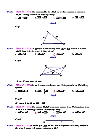 Trắc nghiệm Hình học Lớp 10 tách từ đề thi thử THPT Quốc gia - Chương 1 - Bài 1: Các khái niệm về vectơ - Mức độ 1.1 - Năm học 2017-2018 (Có đáp án)