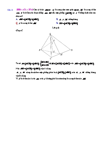 Trắc nghiệm Hình học Lớp 11 tách từ đề thi thử THPT Quốc gia - Chương 2 - Bài 1: Đường thẳng và mặt phẳng - Mức độ 3.4 - Năm học 2017-2018 (Có đáp án)