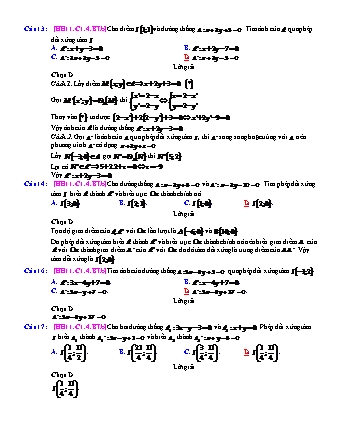 Trắc nghiệm Hình học Lớp 11 tách từ đề thi thử THPT Quốc gia - Chương 1 - Bài 4: Phép đối xứng tâm - Mức độ 2.3 - Năm học 2017-2018 (Có đáp án)