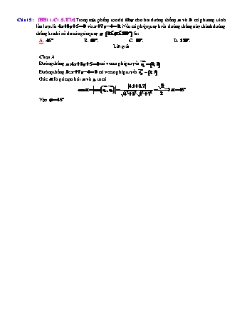 Trắc nghiệm Hình học Lớp 11 tách từ đề thi thử THPT Quốc gia - Chương 1 - Bài 5: Phép quay - Mức độ 3.3 - Năm học 2017-2018 (Có đáp án)