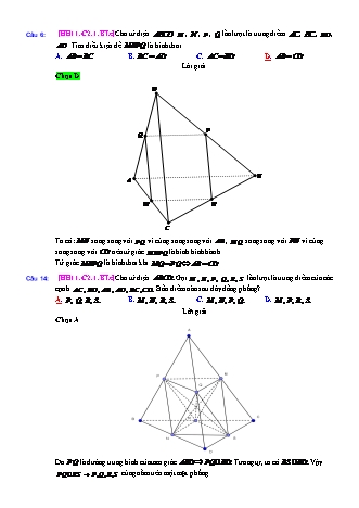 Trắc nghiệm Hình học Lớp 11 tách từ đề thi thử THPT Quốc gia - Chương 2 - Bài 1: Đường thẳng và mặt phẳng - Mức độ 3.5 - Năm học 2017-2018 (Có đáp án)