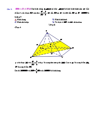 Trắc nghiệm Hình học Lớp 11 tách từ đề thi thử THPT Quốc gia - Chương 2 - Bài 2: Hai đường thẳng chéo nhau và song song - Mức độ 3.1 - Năm học 2017-2018 (Có đáp án)