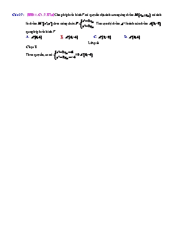 Trắc nghiệm Hình học Lớp 11 tách từ đề thi thử THPT Quốc gia - Chương 1 - Bài 7: Phép vị tự - Mức độ 1.3 - Năm học 2017-2018 (Có đáp án)