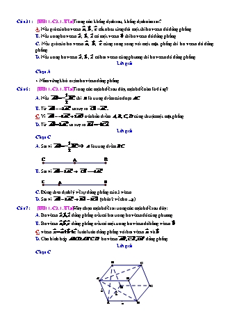 Trắc nghiệm Hình học Lớp 11 tách từ đề thi thử THPT Quốc gia - Chương 3 - Bài 1: Vectơ trong không gian - Mức độ 1.2 - Năm học 2017-2018 (Có đáp án)