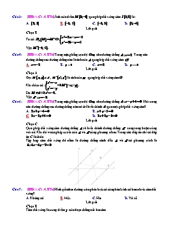 Trắc nghiệm Hình học Lớp 11 tách từ đề thi thử THPT Quốc gia - Chương 1 - Bài 4: Phép đối xứng tâm - Mức độ 2.4 - Năm học 2017-2018 (Có đáp án)