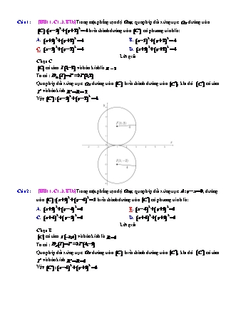 Trắc nghiệm Hình học Lớp 11 tách từ đề thi thử THPT Quốc gia - Chương 1 - Bài 3: Phép đối xứng trục - Mức độ 2.4 - Năm học 2017-2018 (Có đáp án)