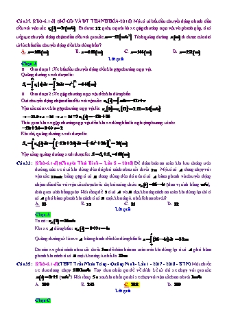 Trắc nghiệm Đại số Lớp 12 tách từ đề thi thử THPT Quốc gia - Chương 3 - Chủ đề 6: Ứng dụng liên môn - Dạng 1: Liên môn với vật lý - Mức độ 3 - Năm học 2017-2018 (Có đáp án)