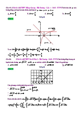 Trắc nghiệm Đại số Lớp 12 tách từ đề thi thử THPT Quốc gia - Chương 3 - Chủ đề 5: Ứng dụng hình học của tích phân - Dạng 6: Diện tích hình phẳng y=f(x), y=g(x), y=h(x) - Mức độ 3 - Năm học 2017-2018 (Có đáp án)