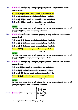 Trắc nghiệm Đại số Lớp 10 tách từ đề thi thử THPT Quốc gia - Chương 4 - Chủ đề 5: Bất phương trình và hệ bất phương trình bậc nhất hai ẩn - Dạng 1: Câu hỏi lý thuyết - Mức độ 1 - Năm học 2017-2018 (Có đáp án)