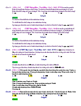 Trắc nghiệm Đại số Lớp 11 tách từ đề thi thử THPT Quốc gia - Chương 2 - Chủ đề 1: Quy tắc cộng. Quy tắc nhân - Dạng 2: Chọn người, vật (thuần nhân) - Mức độ 1 - Năm học 2017-2018 (Có đáp án)
