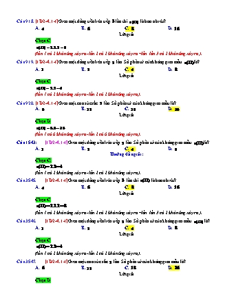 Trắc nghiệm Đại số Lớp 11 tách từ đề thi thử THPT Quốc gia - Chương 2 - Chủ đề 4: Biến cố. Xác suất của biến cố - Dạng 1: Mô tả không gian mẫu, biến cố - Mức độ 1 - Năm học 2017-2018 (Có đáp án)