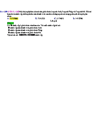 Trắc nghiệm Đại số Lớp 11 tách từ đề thi thử THPT Quốc gia - Chương 2 - Chủ đề 2: Hoán vị. Chỉnh hợp. Tổ hợp - Dạng 13: Hoán vị bàn tròn - Năm học 2017-2018 (Có đáp án)