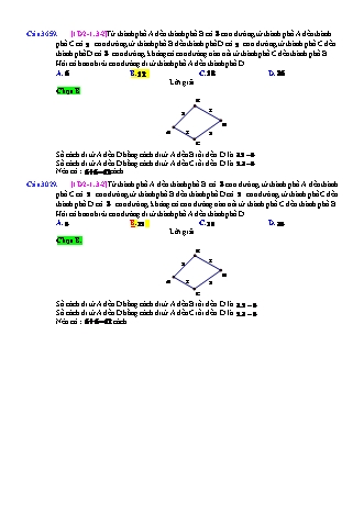 Trắc nghiệm Đại số Lớp 11 tách từ đề thi thử THPT Quốc gia - Chương 2 - Chủ đề 1: Quy tắc cộng. Quy tắc nhân - Dạng 3: Chọn người, vật (kết hợp cộng, trừ, nhân) - Mức độ 2 - Năm học 2017-2018 (Có đáp án)