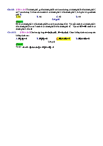 Trắc nghiệm Đại số Lớp 11 tách từ đề thi thử THPT Quốc gia - Chương 2 - Chủ đề 1: Quy tắc cộng. Quy tắc nhân - Câu hỏi chưa phân dạng - Mức độ 1 - Năm học 2017-2018 (Có đáp án)
