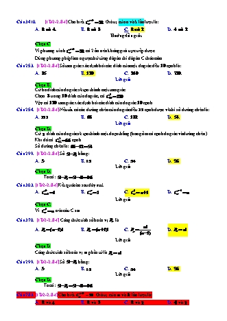 Trắc nghiệm Đại số Lớp 11 tách từ đề thi thử THPT Quốc gia - Chương 2 - Chủ đề 2: Hoán vị. Chỉnh hợp. Tổ hợp - Dạng 8: Tính toán, rút gọn biểu thức chứa P, A, C - Mức độ 1 - Năm học 2017-2018 (Có đáp án)
