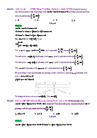 Trắc nghiệm Đại số Lớp 11 tách từ đề thi thử THPT Quốc gia - Chương 1 - Chủ đề 3: Phương trình lượng giác thường gặp - Dạng 1: Phương trình đại số (bậc n) theo 1 hàm số lượng giác - Mức độ 3 - Năm học 2017-2018 (Có đáp án)