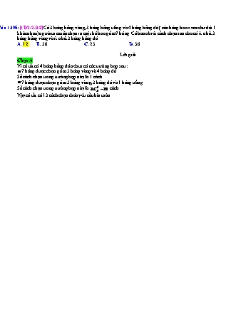 Trắc nghiệm Đại số Lớp 11 tách từ đề thi thử THPT Quốc gia - Chương 2 - Chủ đề 2: Hoán vị. Chỉnh hợp. Tổ hợp - Câu hỏi chưa phân dạng - Mức độ 2 - Năm học 2017-2018 (Có đáp án)
