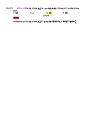 Trắc nghiệm Đại số Lớp 11 tách từ đề thi thử THPT Quốc gia - Chương 3 - Chủ đề 3: Cấp số cộng - Dạng 3: Xác định Un, Sn (tổng quát) - Mức độ 1 - Năm học 2017-2018 (Có đáp án)