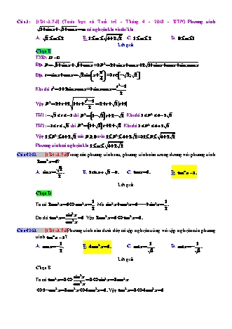 Trắc nghiệm Đại số Lớp 11 tách từ đề thi thử THPT Quốc gia - Chương 1 - Chủ đề 3: Phương trình lượng giác thường gặp - Dạng 7: Phương tình lượng giác không mẫu mực - Mức độ 3 - Năm học 2017-2018 (Có đáp án)