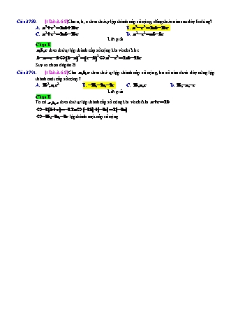 Trắc nghiệm Đại số Lớp 11 tách từ đề thi thử THPT Quốc gia - Chương 3 - Chủ đề 3: Cấp số cộng - Dạng 6: Điều kiện để nghiệm phương trình lập thành cấp số cộng - Mức độ 2 - Năm học 2017-2018 (Có đáp án)