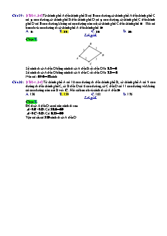 Trắc nghiệm Đại số Lớp 11 tách từ đề thi thử THPT Quốc gia - Chương 2 - Chủ đề 1: Quy tắc cộng. Quy tắc nhân - Dạng 3: Chọn người, vật (kết hợp cộng, trừ, nhân) - Mức độ 1 - Năm học 2017-2018 (Có đáp án)