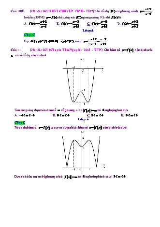 Trắc nghiệm Đại số Lớp 12 tách từ đề thi thử THPT Quốc gia - Chương 1 - Chủ đề 5: Đọc đồ thị. Biến đổi đồ thị - Dạng 10: Tổng hợp các phép biến đổi đồ thị - Mức độ 2 - Năm học 2017-2018 (Có đáp án)