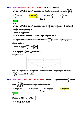 Trắc nghiệm Đại số Lớp 12 tách từ đề thi thử THPT Quốc gia - Chương 1 - Chủ đề 3: Max. Min - Dạng 15: Câu hỏi tổng hợp đơn điệu, cực trị và Max. Min - Mức độ 4 - Năm học 2017-2018 (Có đáp án)