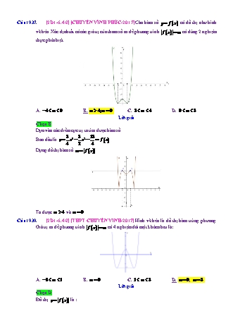 Trắc nghiệm Đại số Lớp 12 tách từ đề thi thử THPT Quốc gia - Chương 1 - Chủ đề 6: Tương giao. Điều kiện có nghiệm - Dạng 4: Điều kiện để f(x)=g(m) có n nghiệm (chứa trị tuyệt đối) - Mức độ 2 - Năm học 2017-2018 (Có đáp án)