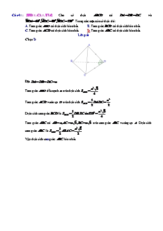 Trắc nghiệm Hình học Lớp 11 tách từ đề thi thử THPT Quốc gia - Chương 3 - Bài 1: Vectơ trong không gian - Mức độ 4 - Năm học 2017-2018 (Có đáp án)