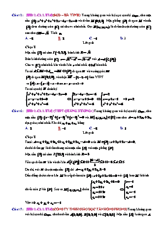 Trắc nghiệm Hình học Lớp 12 tách từ đề thi thử THPT Quốc gia - Chương 3 - Bài 2: Phương trình mặt cầu - Mức độ 4.4 - Năm học 2017-2018 (Có đáp án)