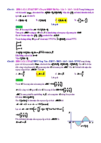 Trắc nghiệm Hình học Lớp 12 tách từ đề thi thử THPT Quốc gia - Chương 3 - Bài 2: Phương trình mặt cầu - Mức độ 3.6 - Năm học 2017-2018 (Có đáp án)