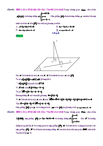 Trắc nghiệm Hình học Lớp 12 tách từ đề thi thử THPT Quốc gia - Chương 3 - Bài 6: Tổng hợp về phương pháp tọa độ không gian - Mức độ 4.3 - Năm học 2017-2018 (Có đáp án)