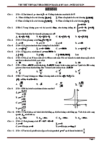 10 Đề thi thử THPT Quốc gia môn Toán cho học sinh yếu - Năm học 2019