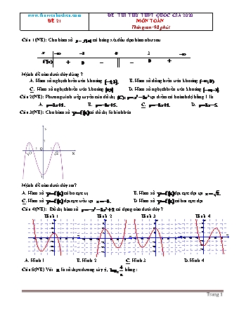 10 Đề thi thử THPT Quốc gia môn Toán - Tập 3 - Năm học 2020 (Có lời giải)