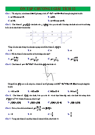 230 Câu trắc nghiệm Giải tích Lớp 12 - Chương 1 (Có đáp án)