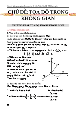 Kiến thức trọng tâm Hình học Lớp 12 - Chủ đề: Tọa độ trong không gian (Có hướng dẫn)