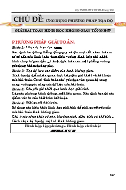 Kiến thức trọng tâm Hình học Lớp 12 - Chủ đề: Ứng dụng tọa độ (Có hướng dẫn)