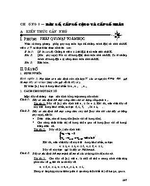 Kiến thức trọng tâm môn Toán Lớp 11 - Chương 3: Dãy số, cấp số cộng và cấp số nhân